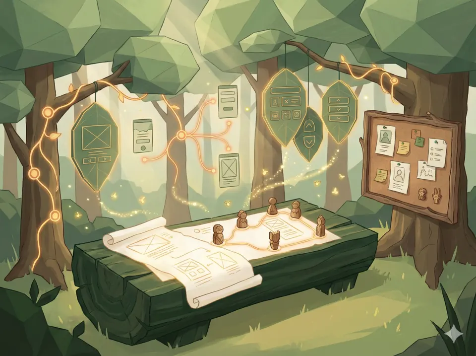 Forest design studio representing product design workflow